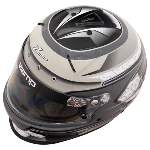Zamp RZ-70E Switch Helmets H760C01L Helmet, Switch, Full Face, Gray/Light Gray Graphic, Gloss Finish, Fire-Retardant Liner, Snell SA2020/FIA 8859-2015, Large, Each thumbnail 1
