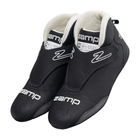 Zamp ZR-60 Race Shoes RS00400310 Driving Shoes, ZR-60, Mid-Top, Black Leather, Men's Size 10, SFI 3.3/5, Pair