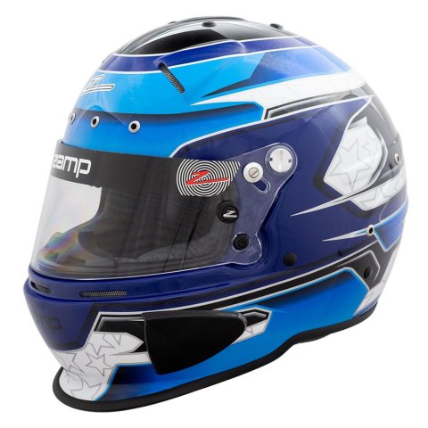 Zamp RZ-70E Switch Helmets H760C31XL Helmet, Switch, Full Face, Blue/Light Blue Graphic, Gloss Finish, Fire-Retardant Liner, Snell SA2020/FIA 8859-2015, X-Large, Each thumbnail 8