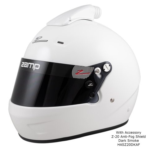 Zamp RZ-56 Air Helmets H771001L Helmet, Air, Full Face, Gloss White, Fire-Retardant Fabric, Snell SA2020, Large, Each thumbnail 1