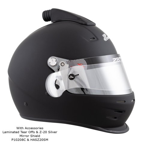 Zamp RZ-36 Air Helmets H76903FM Helmet, Air, Full Face, Matte Black, Fire-Retardant Fabric, Snell SA2020, Medium, Each thumbnail 1