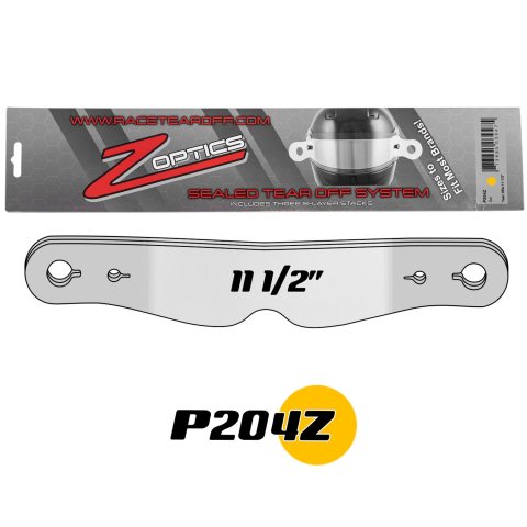 Zamp Z Optics Sealed Tear-Offs P204Z Tear-Offs, Optics, Sealed, 2mm Thick, Plastic, 11 1/2 in. Length, Nose Notch, Clear, Simpson, 3 Packs of 8, Set of 24 thumbnail 1