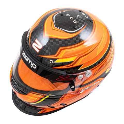 Zamp Helmets H781C30S RZ-67D SNELL SA2025 Carbon Flo Org/Ylw Small Z-20 Anti-Fog Clear Shield Color Match Series 28 Interior thumbnail 6