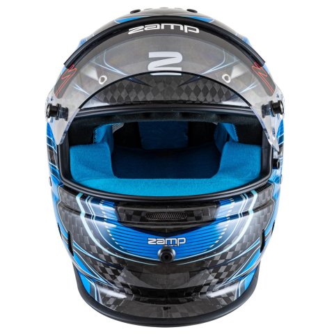Zamp Helmets H781C042XL RZ-67D SNELL SA2025 Carbon Flo Blue/Lt Blue 2X-Large Z-20 Anti-Fog Clear Shield Color Match Series 28 Interior thumbnail 7