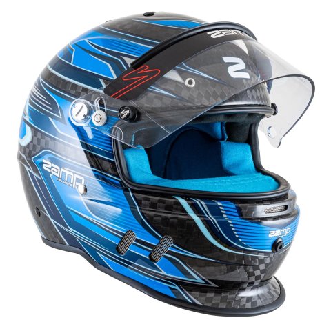 Zamp Helmets H781C04S RZ-67D SNELL SA2025 Carbon Flo Blue/Lt Blue Small Z-20 Anti-Fog Clear Shield Color Match Series 28 Interior thumbnail 8