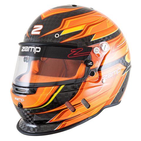 Zamp Helmets H781C30M RZ-67D SNELL SA2025 Carbon Flo Org/Ylw Medium Z-20 Anti-Fog Clear Shield Color Match Series 28 Interior thumbnail 1