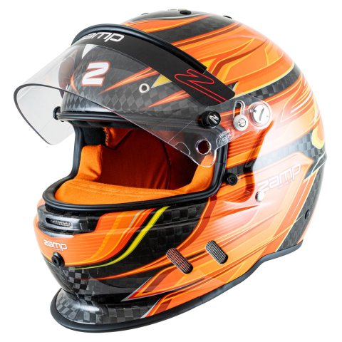 Zamp Helmets H781C30M RZ-67D SNELL SA2025 Carbon Flo Org/Ylw Medium Z-20 Anti-Fog Clear Shield Color Match Series 28 Interior thumbnail 2