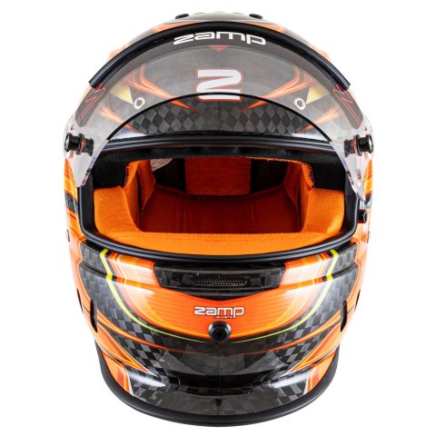 Zamp Helmets H781C30M RZ-67D SNELL SA2025 Carbon Flo Org/Ylw Medium Z-20 Anti-Fog Clear Shield Color Match Series 28 Interior thumbnail 3