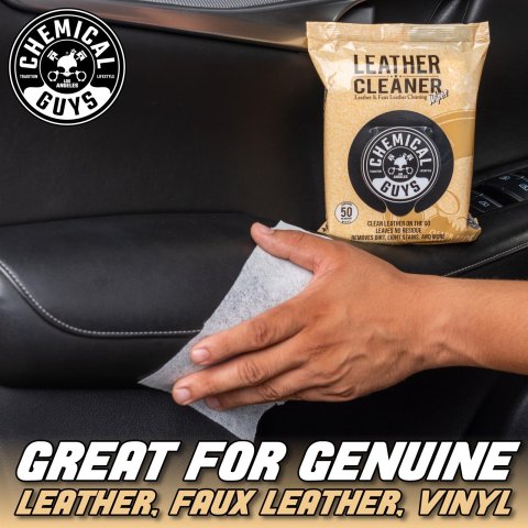 Chemical Guys Leather Cleaner PMWSPI20850 Cleaning Solutions, Cleaning Wipes, Leather, Vinyl, Faux Leather, 50 Wipes, Each thumbnail 3