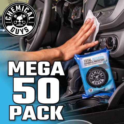 Chemical Guys Total Interior Cleaner and Protectant PMWSPI22050 Cleaning Solutions, Interior, Cleaning, Protectant, Wipes, Interior, 50 Wipes, Each thumbnail 3