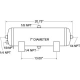 Firestone 3 Gallon Air Tank WR17609245 Tank, Gallons, Steel, Black, 7 in. Diameter, 20.75 in. Length, Each thumbnail 1