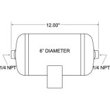 Firestone 1 Gallon Air Tank WR17609125 Tank, Gallon, Steel, Black, 6 in. Diameter, 12 in. Length, Two 1/4 in. NPT Ports, Each thumbnail 1