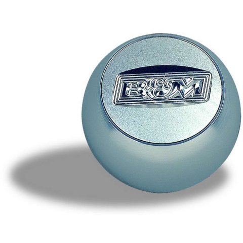B&M Replacement Shifter Knobs 80534 Shift Knob, Round, Aluminum, Satin, Logo, Automatic, Manual Transmission, Each thumbnail 2