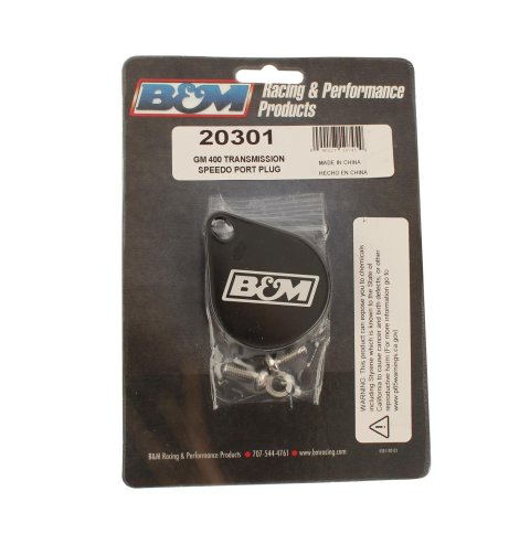 B&M Transmission Speedometer Port Plugs 20301 Plug, Billet Aluminum, Black Anodized, GM, TH400, Each thumbnail 1
