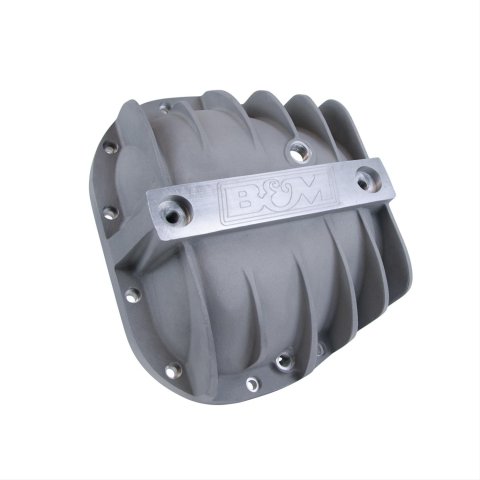 B&M 12 Bolt Ford 9.75 Inch Differential Cover 40298 Cover, Aluminum, Natural, Finned, Logo, in., 12-Bolt Cover, Each thumbnail 3