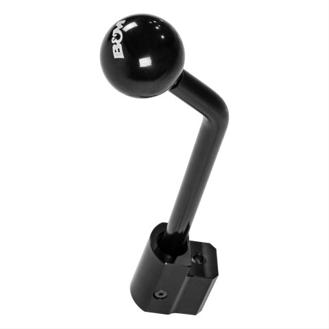 B&M Jeep Shifter Stick Assemblies 46200 Stick, 4340 Chromoly Steel, Black E-coat, 11.500 in. Long, 3/8 in.-16 Thread, Black Knob, Kit thumbnail 1