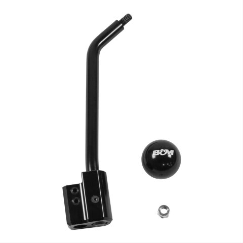 B&M Jeep Shifter Stick Assemblies 46200 Stick, 4340 Chromoly Steel, Black E-coat, 11.500 in. Long, 3/8 in.-16 Thread, Black Knob, Kit thumbnail 2