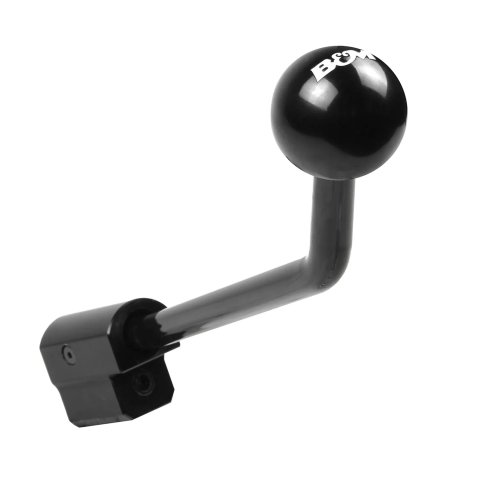 B&M Jeep Shifter Stick Assemblies 46200 Stick, 4340 Chromoly Steel, Black E-coat, 11.500 in. Long, 3/8 in.-16 Thread, Black Knob, Kit thumbnail 4