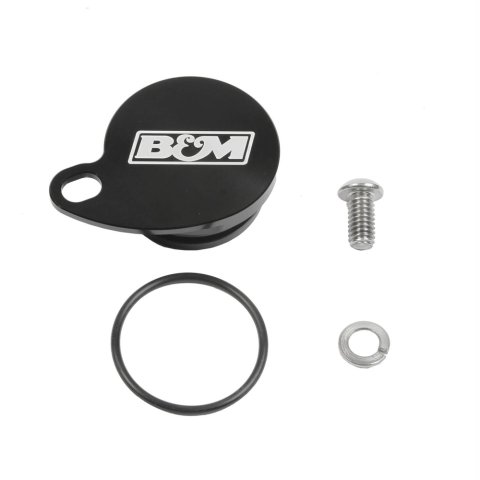 B&M Transmission Speedometer Port Plugs 20300 Plug, Billet Aluminum, Black Anodized, Mopar, Each thumbnail 2