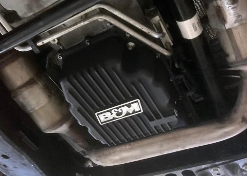 B&M Automatic Transmission Deep Pans 71399 Pan, Automatic, Cast Aluminum, Black, 3.82 qt. Additional Fluid, GM, 8L90, 8L90E, Each thumbnail 1