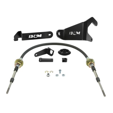 B&M Heavy-Duty Transfer Case Shift Cables 80899 Shifter Components, B&M, Replacement, Heavy-duty, Shifter Cable, 37 in. Long, Brackets, Hardware, Jeep, Wrangler, Each