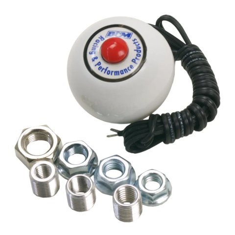 B&M Button Shifter Knobs 46112 Shift Knob, Round, Plastic, White, Logo, Automatic, Manual Transmission, Each thumbnail 5