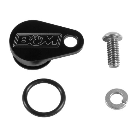B&M Transmission Speedometer Port Plugs 20298 Plug, Billet Aluminum, Black Anodized, Each thumbnail 2