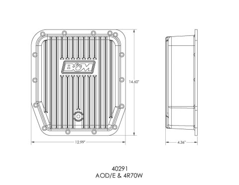 B&M Automatic Transmission Deep Pans 40291 Pan, Deep, Aluminum, Natural, Ford, AODE, 4R70W, AOD, Each thumbnail 1