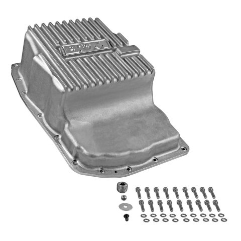 B&M Automatic Transmission Deep Pans for 2019-2021 SIERRA 1500, SILVERADO 1500 - 70392 Pan, Deep, Aluminum, Natural, 2 qt. Capacity Increase, Chevy, GMC, 6L80E, Each thumbnail 1
