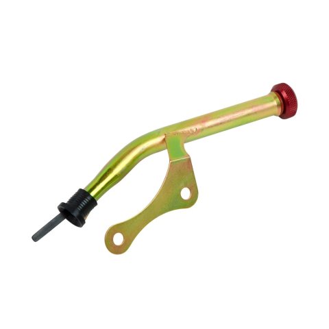 B&M Transmission Fluid Dipsticks 22164 Dipstick, Locking, Steel/Nylon, Gold Iridited/Black, Chevy, Dedenbear, Powerglide, Each thumbnail 3