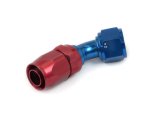 Canton Racing Swivel Hose Ends 23-646 Fitting, End, 45 Degree, -12 AN to Female -12 AN, Aluminum, Red/Blue Anodized, Each thumbnail 2