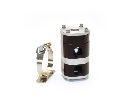 Canton Racing Oil Cooler Thermostats 22-480 Thermostat, Aluminum, Black, Dual -12 AN Female Inlets, Dual -12 AN Female Outlets, Each