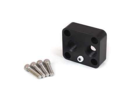 Canton Racing Remote Oil Filter Adapters 22-629 Adapter, Filter, Mount, Aluminum, Black, 1/2 in. NPT Inlet/Outlet, Each thumbnail 1