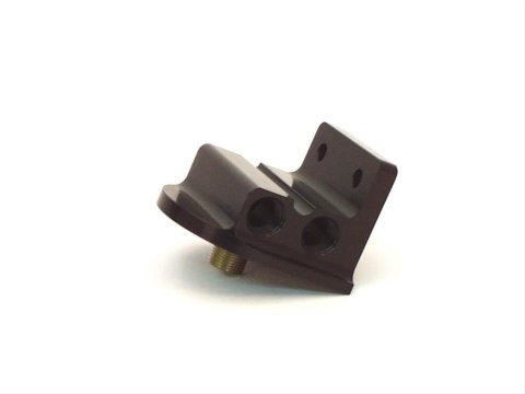 Canton Racing Remote Oil Filter Mounts 22-620 Adapter, Filter, Bolt-On, Aluminum, Black, 13/16-16 in. Thread, Dual 1/2 in. NPT Inlet/Outlet, Each thumbnail 1