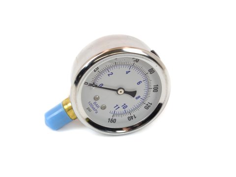 Canton Racing Accusump Gauges 24-500 Gauge, Analog, Oil Pressure, 0-160 psi, Liquid Filled, White Face, Each thumbnail 1