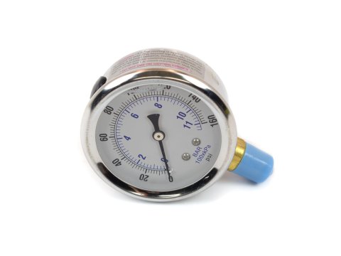 Canton Racing Accusump Gauges 24-500 Gauge, Analog, Oil Pressure, 0-160 psi, Liquid Filled, White Face, Each thumbnail 2