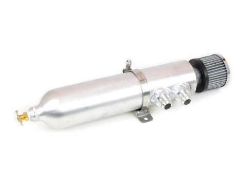 Canton Racing Breather Tanks 23-033 Overflow Tank, 1.5 qt., Round, Aluminum, Natural, -12 in. NPT Inlet, Universal, Kit