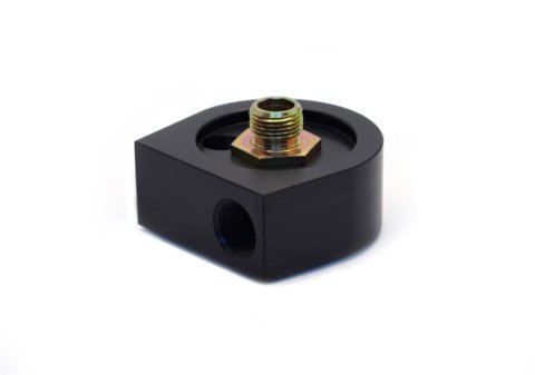 Canton Racing Oil Input Sandwich Adapters 22-565 Adapter, Filter, Spin-On, Aluminum, Black, 3/4-16 in. Filter Thread, 1/2 in. NPT Inlet/Outlet, Each thumbnail 1
