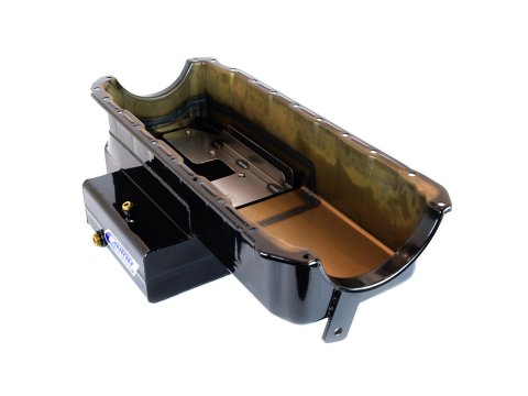 Canton Racing Marine Wet Sump Oil Pans 18-360 Pan, Marine, Steel, Black Powdercoated, 10 qt., Rear Sump, Chevy, Big Block, Each