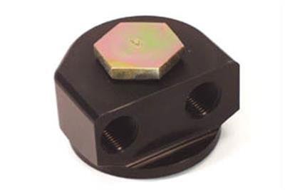 Canton Racing 90 Degree Rotating Remote Oil Filter Adapters 22-593 Adapter, Filter, Bolt-On, Aluminum, Black, 13/16-16 in. Thread, 1/2 in. NPT Inlet/Outlet, Each thumbnail 2
