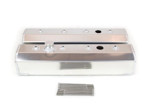 Canton Racing Fabricated Aluminum Valve Covers 65-205 Covers, Tall, Aluminum, Natural, Centerbolt, Chevy, Small Block, Pair
