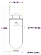 Canton Racing Breather Tanks 23-030 Overflow Tank, 24 oz., Round, Aluminum, Natural, 3/8 in. NPT Inlet, Universal, Kit thumbnail 2