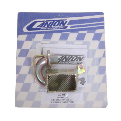 Canton Racing Oil Pan Pickups 20-081 Pickup, Bolt-In, Drag Race Style, 8 in. Depth, 0.750 in. Diameter Tube, Chevy, Small Block, Each