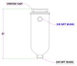 Canton Racing Coolant Recovery/Overflow Catch/Fill Tanks 80-206 Overflow Tank, 24 oz., Round, Aluminum, Natural, 3/8 in. NPT Inlet, Universal, Kit thumbnail 2