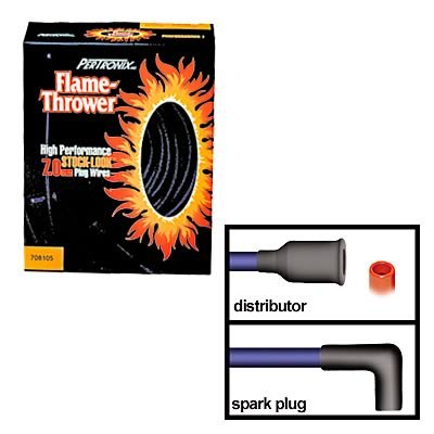 PerTronix Flame-Thrower 7mm Stock Look Spark Plug Wire Sets 708101 Wires, Flame-Thrower, Spiral Core, 7mm, Black, 90 Degree Boots, Chevy, GMC, Small Block, V8, Set thumbnail 2