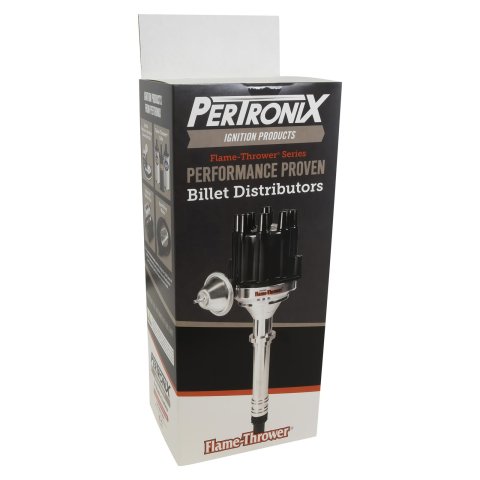 PerTronix Flame-Thrower Street/Strip HEI Distributors D1200 Distributor, Flame-Thrower, Magnetic Pickup, Vacuum Advance, Black Cap, Pontiac, 326-455, Each thumbnail 2