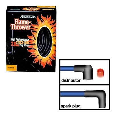 PerTronix Flame-Thrower 7mm Stock Look Spark Plug Wire Sets 708107 Wires, Flame-Thrower, Spiral Core, 7mm, Black, 90 Degree Boots, Chrysler, Dodge, Plymouth, V8, Set thumbnail 2