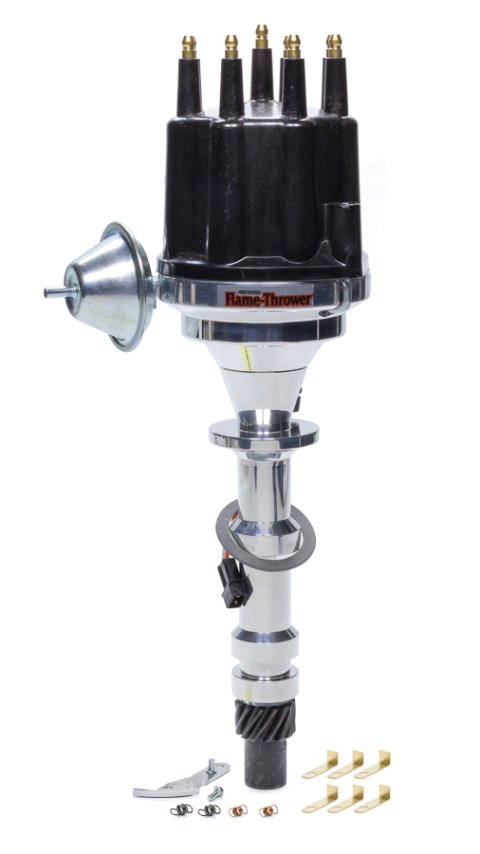 PerTronix Flame-Thrower Magnetic Trigger Billet Distributors D301710 Distributor, Flame-Thrower, Trigger, Vacuum/Mechanical Advance, Black Cap, Chevy, V8, Each thumbnail 2