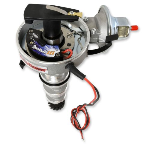 PerTronix Flame-Thrower Stock Look Cast Distributors D7134630 Distributors, Cast, Hall Effect, Vacuum, Female/Socket, Steel Gear, Black Cap, Ford, Big Block FE, Each thumbnail 1