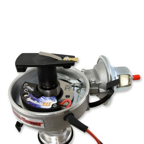 PerTronix Flame-Thrower Stock Look Cast Distributors D7134630 Distributors, Cast, Hall Effect, Vacuum, Female/Socket, Steel Gear, Black Cap, Ford, Big Block FE, Each thumbnail 2